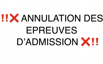 Annulation des écrits d’admissibilité et des oraux d’admission