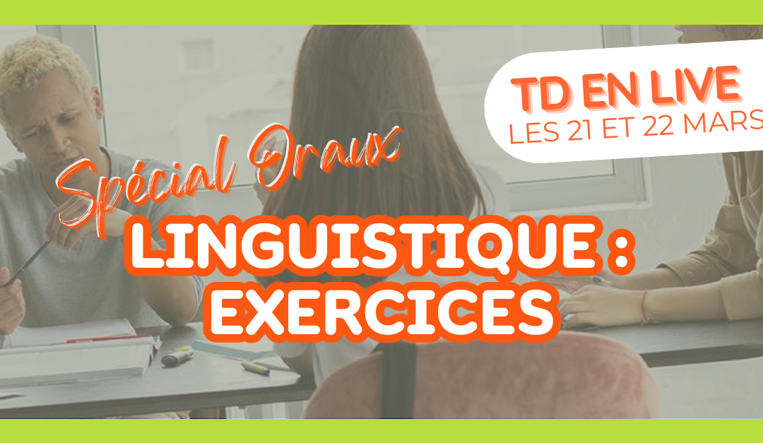 Spécial Oraux. Les 21 et 22 mars : TD en ligne "Linguistique - Exercices"
