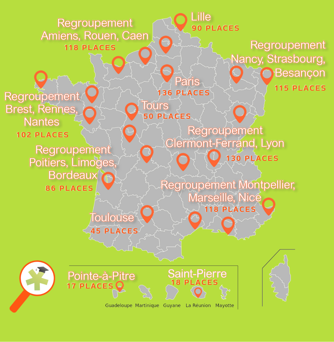 Admission CFUO 2026 - Les chiffres clés - Carte par regroupements et villes - 2026